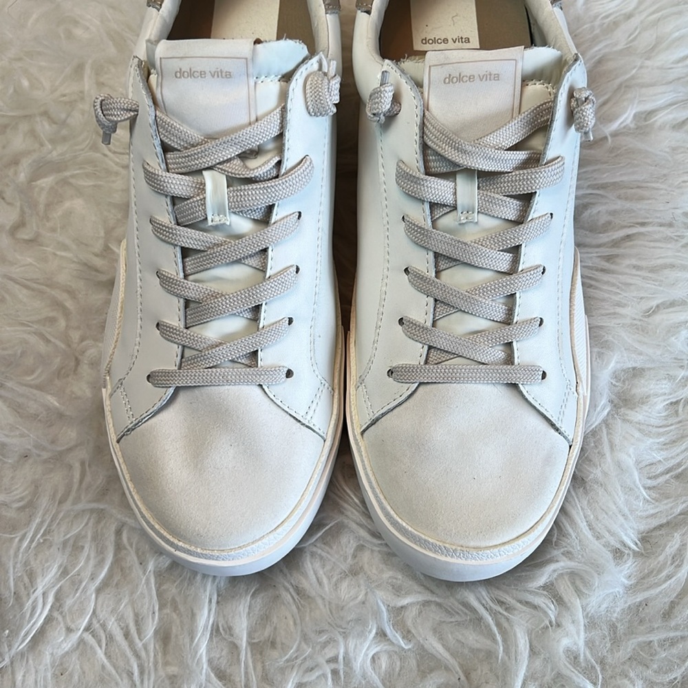 Dolce Vita Women’s Zina Foam 360 White Recycled Leather Sneakers Size 10-11 US - Picture 14 of 17